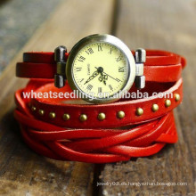 Reloj de señoras de la venta de la venta al por mayor de la pulsera de cuero multicapa al por mayor caliente de la nueva